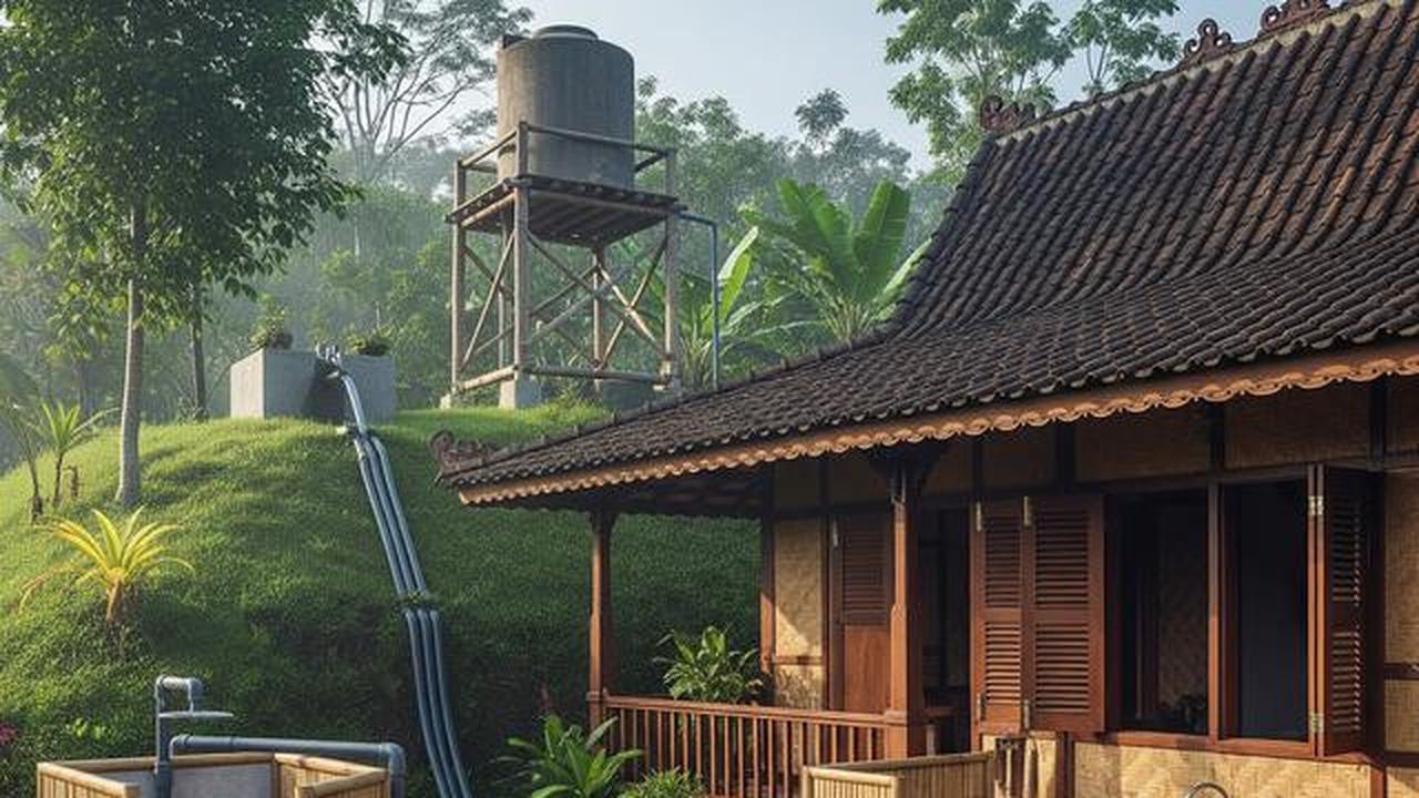 7 Model Rumah di Desa dengan Sistem Air Gravitasi Tanpa Pompa
