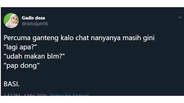 5 Cuitan Percuma Ganteng Ala Netizen Ini Bikin Senyum Geli