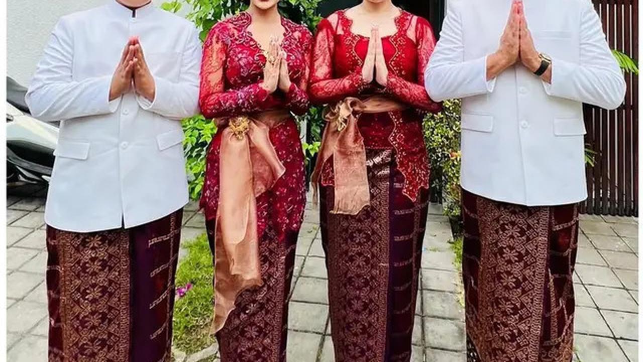 6 Potret Keluarga Hermansyah di Nikahan Kakak Sarah Menzel, Kompak Berbusana Adat Bali