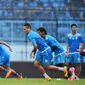 Juan Pablo Pino tengah mengikuti latihan Arema FC. Pino kemungkinan tidak akan memperkuat Arema FC saat menghadapi tuan rumah PSM Makassar pada pekan kelima Liga 1. (Liputan6.com/Rana Adwa)