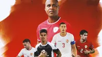 Timnas Indonesia - Patrick Kluivert Dikelilingi Kevin Diks, Jay Idzes, Mees Hilgers, Calvin Verdonk (Bola.com/Adreanus Titus)