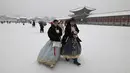 Badan Meteorologi Korea Selatan mengeluarkan peringatan salju lebat untuk beberapa bagian semenanjung Korea. (Jung Yeon-je / AFP)