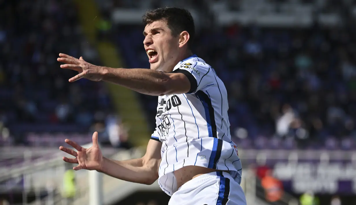 Ruslan Malinovskyi. Gelandang berusia 28 tahun ini kini sedang menjalani musim ke-3 bersama Atalanta di Liga Italia. Pemilik 45 caps bersama Timnas Ukraina ini telah tampil dalam 115 laga di semua ajang kompetisi dengan torehan 26 gol dan 21 assist. (LaPresse via AP/Massimo Paolone)