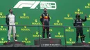 Keputusan tersebut membuat Pembalap Red Bull Racing, Max Verstappen diputuskan sebagai pemenang, disusul oleh George Russell dari Williams, dan Lewis Hamilton dari Mercedes. Meskipun begitu, poin yang diraih hanya setengahnya dari balapan normal. (Foto: AP/Francisco Seco)