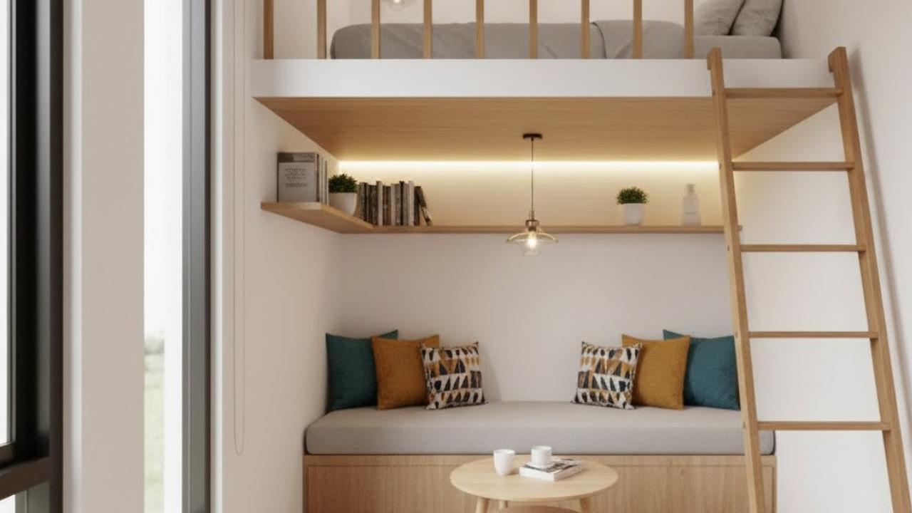 Ilustrasi Desain Mezzanine Kamar Mini