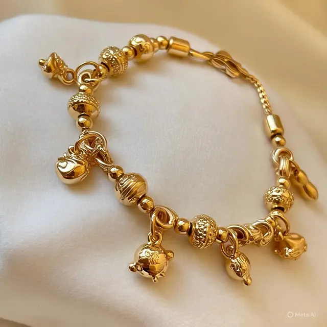 Gelang Emas Charm Bracelet (Created by Meta AI)