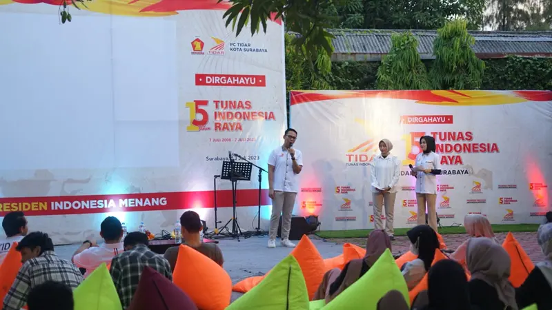PC Tidar Kota Surabaya menggelar Nobar Film Sang Patriot di Kantor DPC Partai Gerindra Surabaya, dalam rangka HUT Tidar ke-15. (Istimewa).