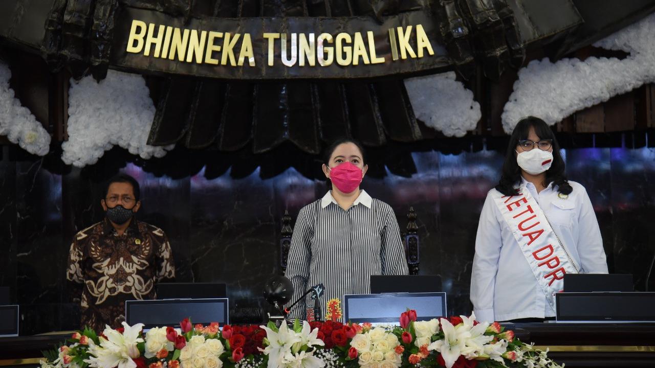 Ketua DPR RI Puan Maharani saat mengikuti glaid kotor sidang tahunan MPR di Kompleks DPR/MPR Senayan. Jakarta. (Istimewa)