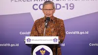 Juru Bicara Pemerintah untuk Penanganan COVID-19 Achmad Yurianto saat konferensi pers Corona di Graha BNPB, Jakarta, Jumat (10/7/2020). (Dok Badan Nasional Penanggulangan Bencana/Fotografer Ignatius Toto Satrio)