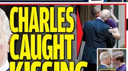 Sampul Globe Magazine memperlihatkan foto ciuman orang yang diduga adalah Pangeran Charles dengan pria muda. (twitter.com/ AJ_amyjoydonut)