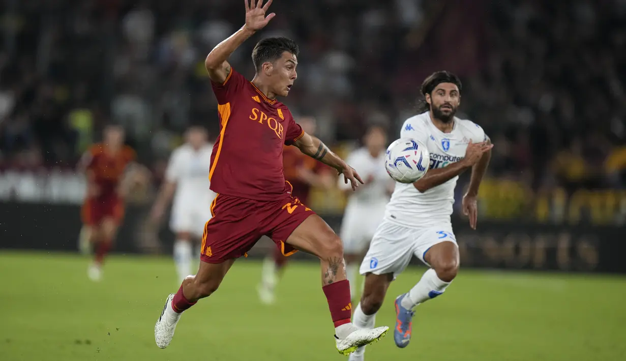 Ini merupakan kemenangan perdana AS Roma pada Serie A Liga Italia musim ini. (AP Photo/Alessandra Tarantino)