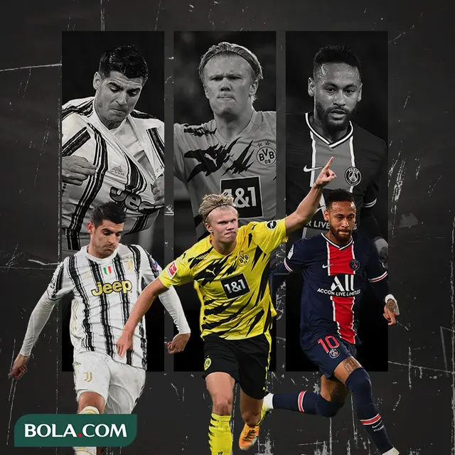 Alvaro Morata, Erling Braut Haaland dan Neymar