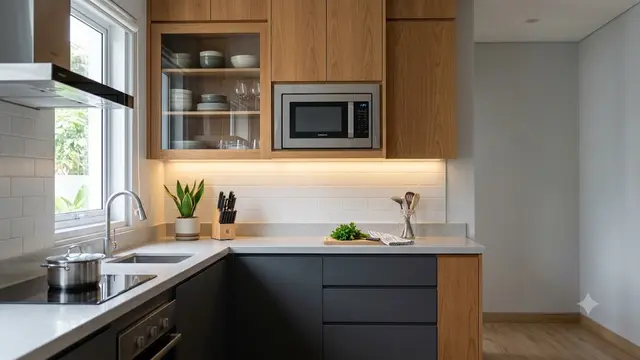 Ide Tempat Menaruh Microwave di Dapur/AI Generated