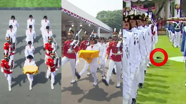 Detik-Detik Tragedi Sepatu Copot Menimpa Pembawa Baki Paskibraka Nasional 2023 Wakil Papua Pegunungan Bernama Lilly Wenda. Sikap Tenang yang Diperlihatkan Paskibraka 17 Agustus Ini Berhasil Membuat Warganet Kagum (Sumber: Tangkapan Layar YouTube Sekretariat Presiden)