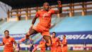 Pemain Persiraja Banda Aceh, Paulo Henrique merayakan gol ke gawang Persita Tangerang dalam laga pekan ke-7 BRI Liga 1 2021/2022 di Stadion Moch Soebroto, Magelang, Sabtu (16/10/2021). (Bola.com/Bagaskara Lazuardi)