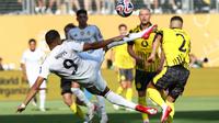 Pemain depan Real Madrid asal Prancis #09, Kylian Mbappe, mencetak gol ketiga bagi timnya selama pertandingan perempat final Piala Dunia Antarklub 2025 antara Real Madrid asal Spanyol dan Borussia Dortmund asal Jerman di stadion MetLife di East Rutherford, New Jersey, Minggu dini hari WIB (6-7-2025). (FRANCK FIFE/AFP)