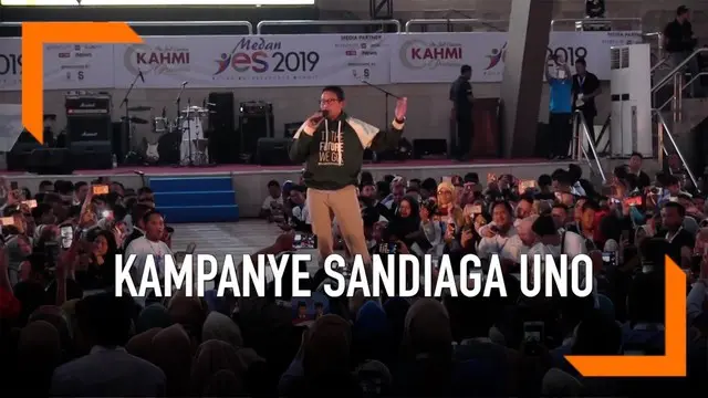 Sandiaga Uno mengajak milenial untuk menciptakan banyak lapangan kerja agar tingkat pengangguran menurun.