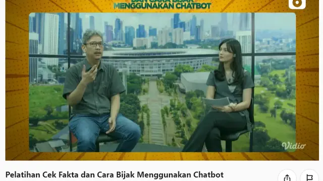 Tangkapan layar pelatihan Cek Fakta dan Cara Bijak Menggunakan Chatbot