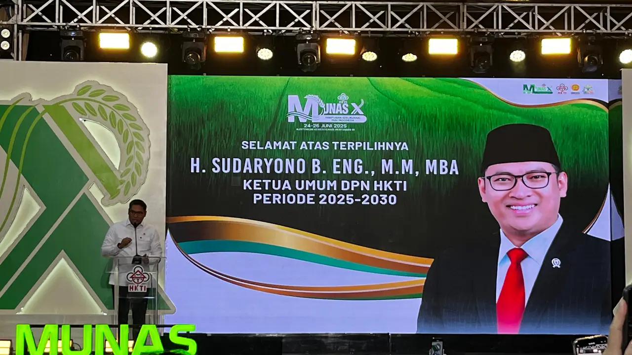 Ketua Umum HKTI, Sudaryono saat penutupan Munas X HKTI, Kongres Tani, dan Tani Fest, Rabu (26/6/2025). (Foto: Liputan6.com/Gagas YP)