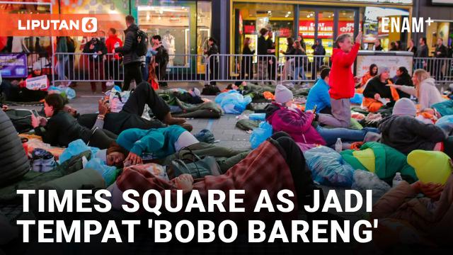 Massa "Tunawisma" Tidur Bersama Times Square New York City