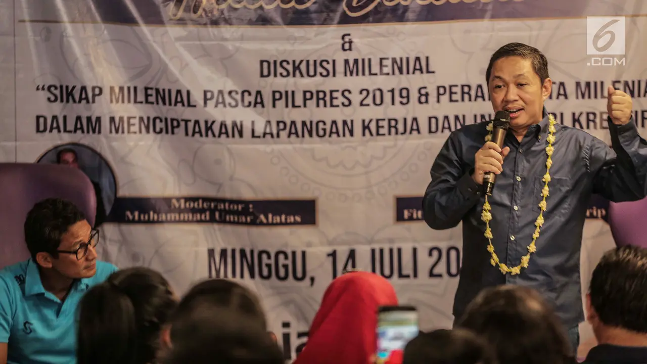 Diskusi Milenial Bareng Sandiaga Uno dan Anis Matta