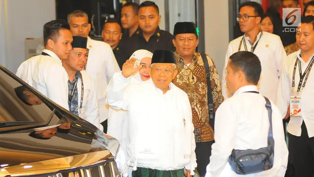 Didampingi Istri, Ma'ruf Amin Hadiri Debat Keempat Pilpres 2019