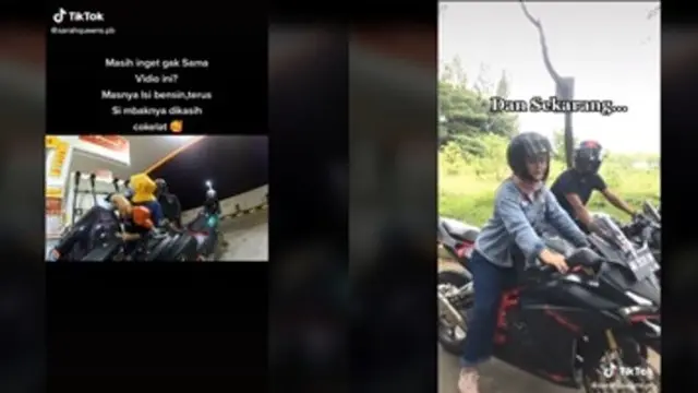 Pria Ini Beri Cokelat Petugas SPBU Saat Isi BBM. TikTok sarahqueens.pb ©2021 Merdeka.com