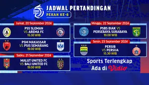 jadwal bri liga 1 pekan keenam (Sumber: dok. vidio.com)