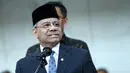 Suahasil Nazara menyampaikan sambutan usai dilantik sebagai Menteri Keuangan di Kementerian Keuangan, Jakarta, Senin (14/9/2026). Presiden Prabowo Subianto melantik Suahasil Nazara sebagai Menteri Keuangan menggantikan Purbaya Yudhi Sadewa. (KLY/Budy Santoso)