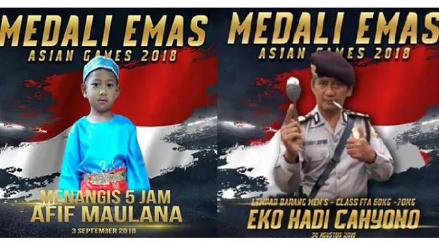 Kelewat Kreatif, Begini Aksi Warganet Ikut-Ikutan Menang Medali Emas Asian Games