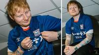 Ed Sheeran muncul pada launching jersey baru Ipswich Town. (Dok. Official Ipswich Town)