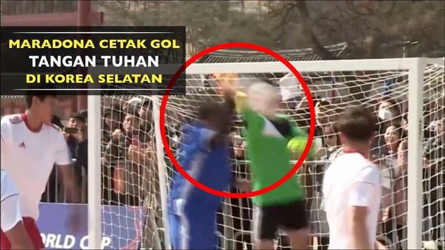 Diego Armando Maradona mencetak gol tangan tuhan lagi saat di Korea Selatan