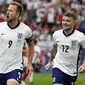 Harry Kane total telah tampil dalam 24 laga di turnamen mayor antar-negara termasuk di Euro 2024 yang tengah berjalan, dengan rincian 11 laga di Piala Dunia 2018 dan 2022 serta 13 laga di ajang Euro 2016, 2020 dan 2024. Dari 24 laga tersebut, ia telah mencetak total 13 gol dengan rincian 8 gol di ajang Piala Dunia dan 5 gol di ajang Euro, termasuk satu gol di fase Grup C Euro 2024. (AP Photo/Themba Hadebe)