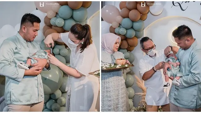 6 Momen Akikah Anak Kesha Ratuliu dan Adhi Permana, Penuh Kehangatan