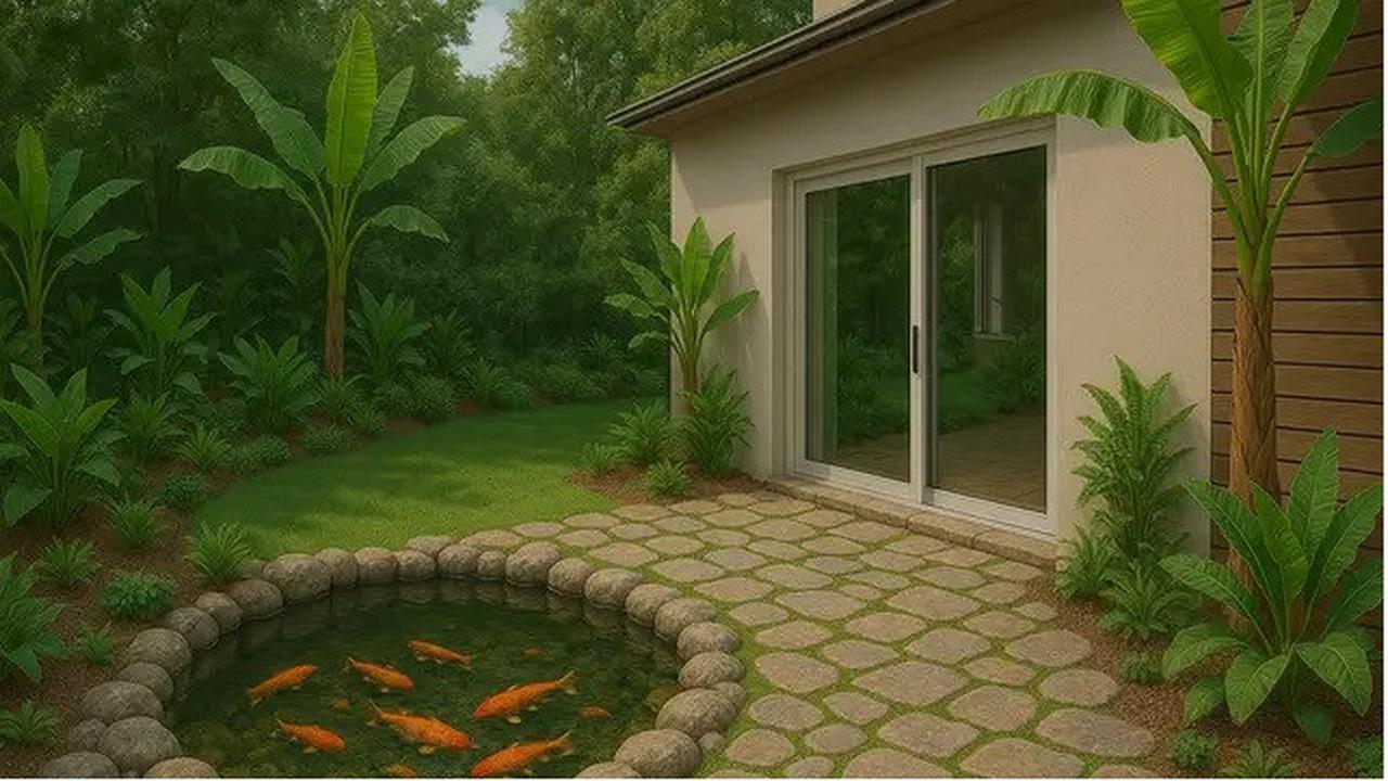 Taman dengan Kolam Mini: Sentuhan Sejuk