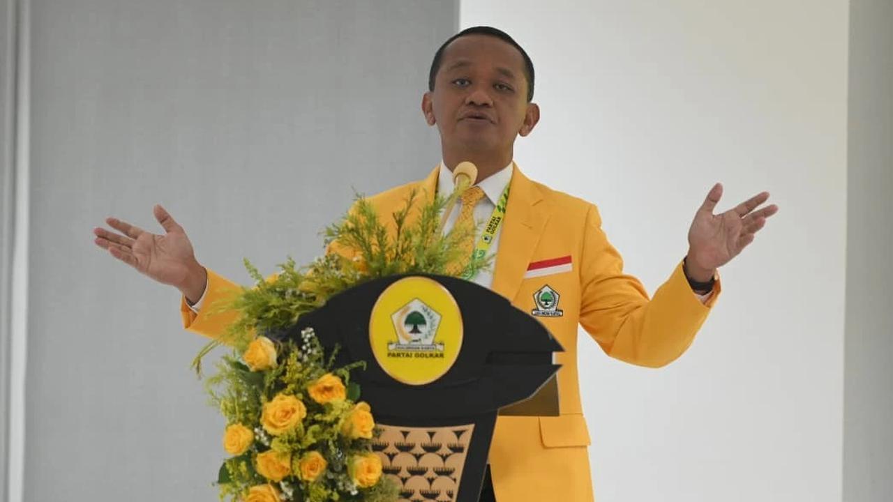 Ketua Umum Partai Golkar Bahlil Lahadalia saat Rapimnas Golkar di Kantor DPP Golkar