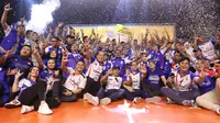 Jakarta LavAni Allo Bank juara PLN Mobile Proliga 2023. LavAni sukses mempertahankan gelar juara setelah mengalahkan Jakarta Bhayangkara Presisi pada laga grand final di GOR Among Rogo, Yogyakarta, Minggu (19/3/2023) malam WIB. (foto: Proliga)