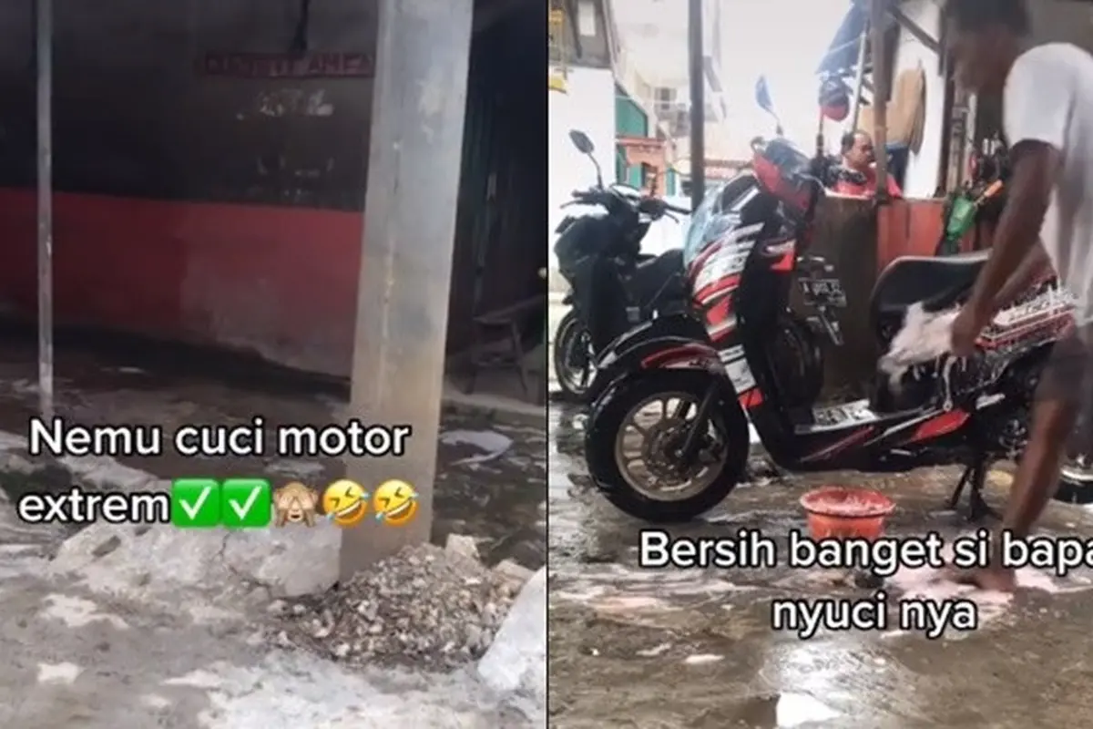 Viral, Video Tempat Cuci Motor dengan Cara Ekstrim Ini Bikin Kaget