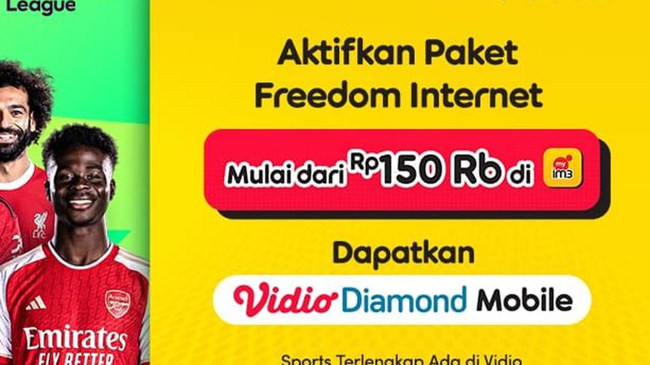 Paket Internet IM3 dengan bundling paket Vidio Diamond Mobile<br>
