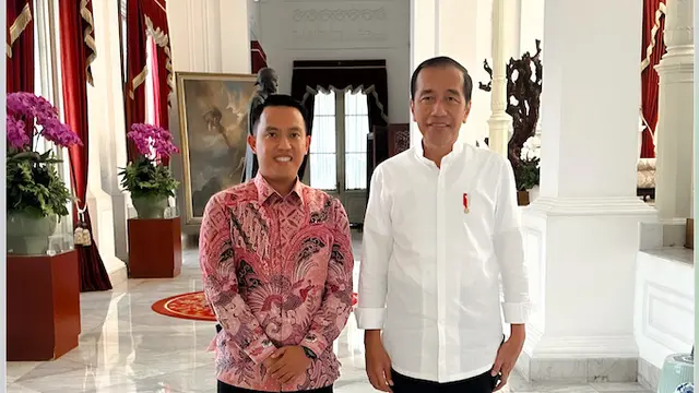 Salah satu Bakal Calon Wali Kota Bogor 2024 Sendi Fardiansyah menemui Presiden Jokowi. (Istimewa)