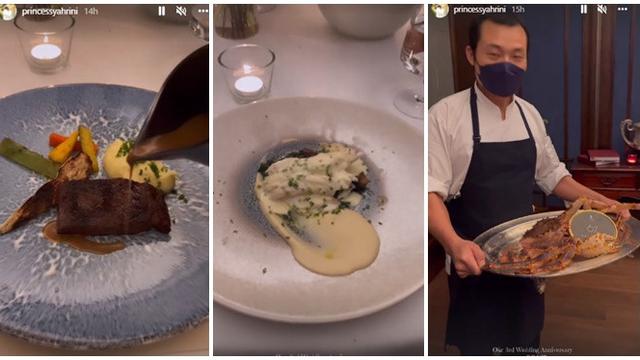 6 Momen Dinner Mewah Syahrini dan Reino Barack Rayakan Anniversary ke-3 di Singapura