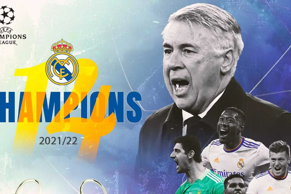Liga Champions - Ilustrasi Real Madrid Juara Liga Champions Musim 2021-22_ver 2