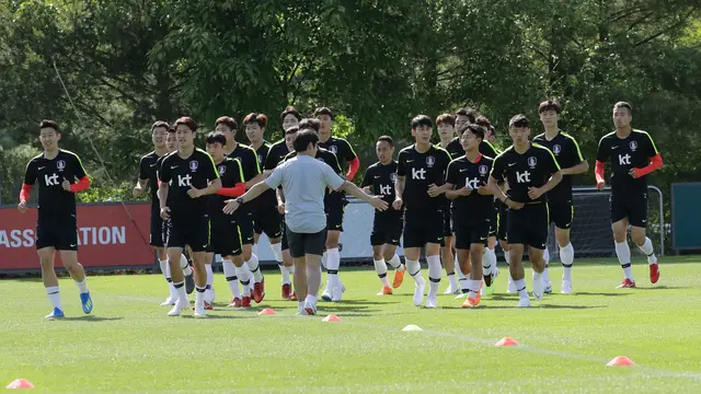 Intip Latihan Skuat Korea Selatan Jelang Piala Dunia 2018