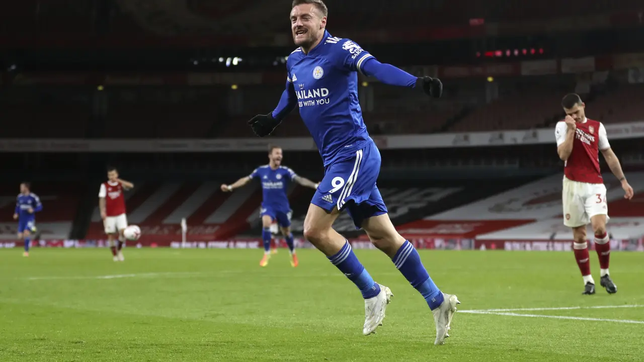 Gol Tunggal Jamie Vardy Bawa Leicester City Bungkam Arsenal