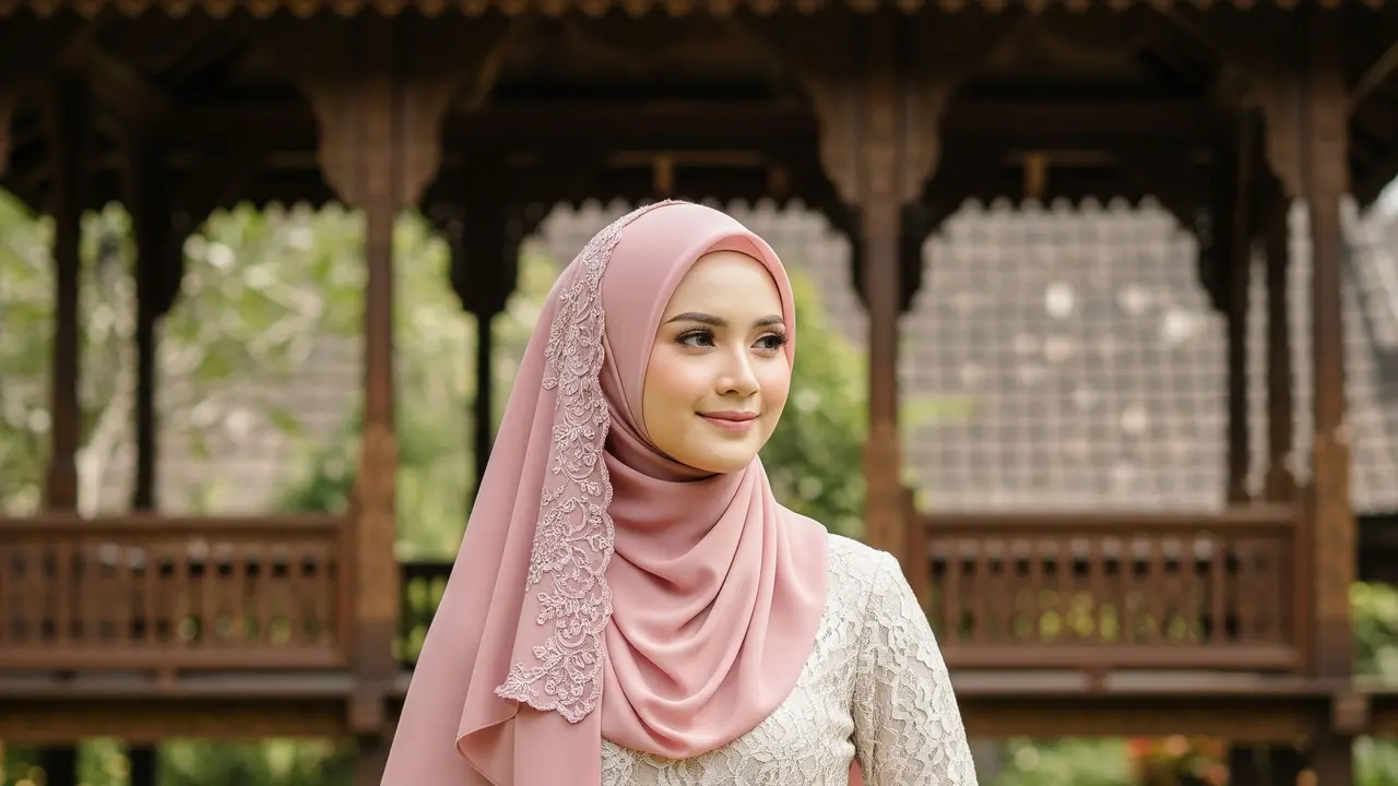 Model Gamis Brokat Kombinasi Satin untuk Remaja