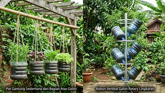 Ide Galon Bekas Jadi Pot Sayur Gantung/AI Generated