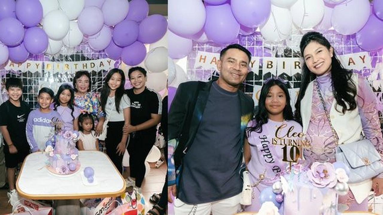 Cleo Putri Judika dan Duma Riris Merayakan Ulang Tahun ke-10 Dengan Dekorasi Ungu yang Manis dan Trampolin yang Menyenangkan