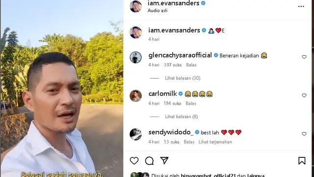 Evan Sanders isyaratkan pamit dari Ikatan Cinta lewat unggahan di Instagram (Foto: Instagram iam.evansanders)