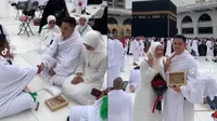 Viral Momen Pasangan Lakukan Ijab Kabul di Depan Kabah Ini Bikin Haru (sumber: TikTok/@alfiyudin)