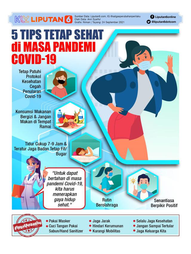 Infografis 5 Tips Tetap Sehat di Masa Pandemi Covid-19. (Liputan6.com/Niman)